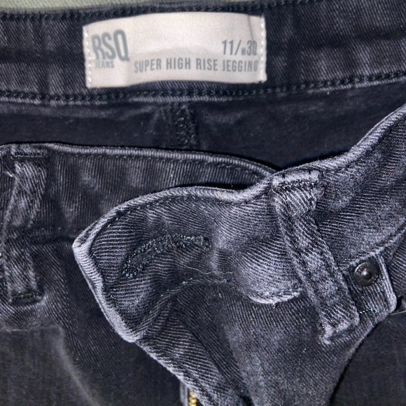 RSQ vintage black denim jeans slim fit jeggings grunge skater streetwear pants - Picture 3 of 10